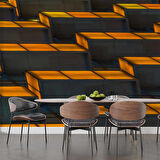 Gölgeli Geometrik Şekilli Duvar Kağıdı Baskı