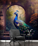 Tavus Kuşu Temalı Duvar Kağıdı Baskı