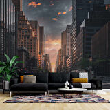 Sokak ve Yaya geçiti Temalı Duvar Kağıdı Baskı