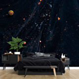 Siyah Mermer Desenli Duvar Kağıdı Baskı