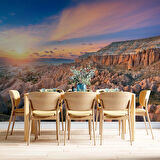 Günbatımı Dağ ve Gökyüzü Manzaralı Duvar Kağıdı Baskı