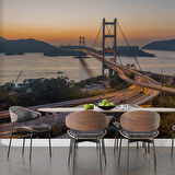 Hong Kong Tsing Ma Köprüsü Manzaralı Duvar Kağıdı Baskı