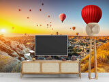 Kapadokya Sıcak Hava Balon Manzaralı Duvar Kağıdı Baskı