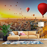 Kapadokya Sıcak Hava Balon Manzaralı Duvar Kağıdı Baskı