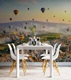 Kapadokya Renkli Sıcak Hava Manzaralı Duvar Kağıdı Baskı