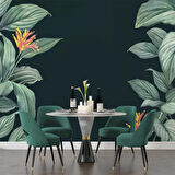 Yeşil Yaprak Görünümlü Duvar Kağıdı Baskı