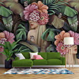 Çiçek ve Kelebek Temalı Duvar Kağıdı