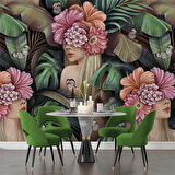 Çiçek ve Kelebek Temalı Duvar Kağıdı