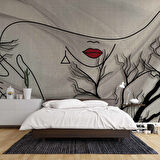 Kadın Suliyetli Kumaş Motif Temalı Duvar Kağıdı