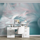 Pembe Mavi Tüy Temalı Duvar Kağıdı