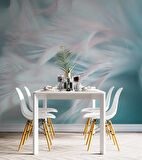 Pembe Mavi Tüy Temalı Duvar Kağıdı