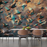 Kuş Sürüsü Temalı Duvar Kağıdı