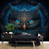 Mavi Baykuş Temalı Duvar Kağıtları