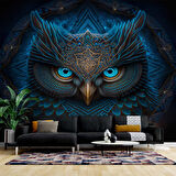 Mavi Baykuş Temalı Duvar Kağıtları