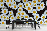 Papatya Temalı Duvar Kağıdı Baskı
