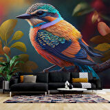 Renkli Kuş Temalı Duvar Kağıdı Baskı