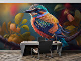 Renkli Kuş Temalı Duvar Kağıdı Baskı
