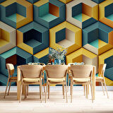 3 Boyutlu Mozaik Temalı Duvar Kağıdı Baskı