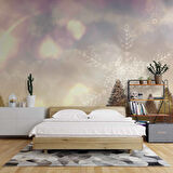 Çam Ağacı ve Kar Kristali Kış Manzaralı Duvar Kağıdı Baskı