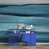 Mavi Sanatsal Tuval Temalı Duvar Kağıdı Baskı