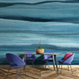 Mavi Sanatsal Tuval Temalı Duvar Kağıdı Baskı