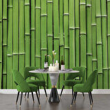3 Boyutlu Yeşil Bambu Temalı Duvar Kağıdı