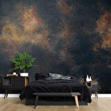 3 Boyutlu Siyah Altın Duvar Dokusu Duvar Kağıdı