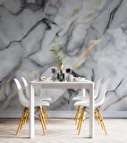 3 Boyutlu Siyah Beyaz Mermer Temalı Duvar Kağıdı