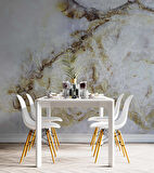 3 Boyutlu Beyaz Mermer Görünümlü Duvar Kağıdı