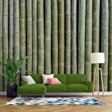 3 Boyutlu Bambu Duvar Temalı Duvar Kağıdı