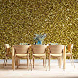 3 Boyutlu Altın Sim Temalı Duvar Kağıdı