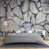 3 Boyutlu Kesme Taş Temalı Duvar Kağıdı