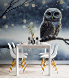 Kış ve Baykuş Manzaralı Duvar Kağıdı