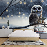 Kış ve Baykuş Manzaralı Duvar Kağıdı