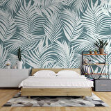 Yeşil Beyaz Yaprak Temalı Duvar Kağıdı