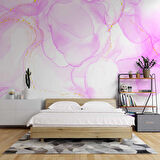 Pembe Mermer Desenli Duvar Kağıdı