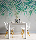 Yeşil Sarkan Yaprak Desenli Duvar Kağıdı