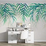 Yeşil Sarkan Yaprak Desenli Duvar Kağıdı