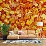 Sonbahar Yaprak Desenli Duvar Kağıdı