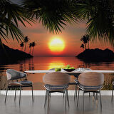 Günbatımı ve Deniz Manzaralı Duvar Kağıdı