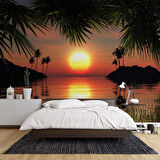 Günbatımı ve Deniz Manzaralı Duvar Kağıdı