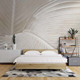 3 Boyutlu Beyaz Tüy Desenli Duvar Kağıdı
