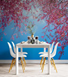 İlkbahar Gökyüzü ve Pembe Çiçek Manzaları Duvar Kağıdı