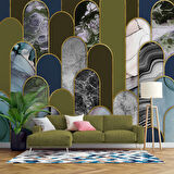 3 Boyutlu Renki Mermer Desenli Duvar Kağıdı