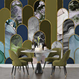 3 Boyutlu Renki Mermer Desenli Duvar Kağıdı