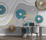 3 Boyutlu Yuvarlak Desenli Duvar Kağıdı
