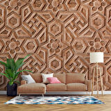 3 Boyutlu Kadife Desenli Duvar Kağıdı