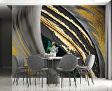 3 Boyutlu Altın Gümüş Varaklı Duvar Kağıdı