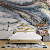 Renkli Karışık Mermer Desenli Duvar Kağıdı