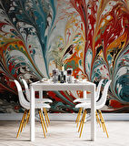 Renkli Karışık Boya Desenli Duvar Kağıdı